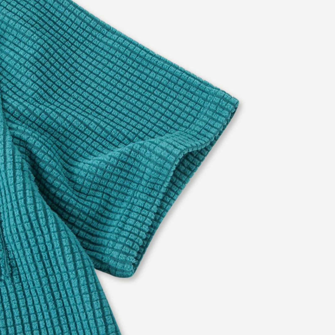 Heren Knitted Waffle Shirt Casual Stijl 4