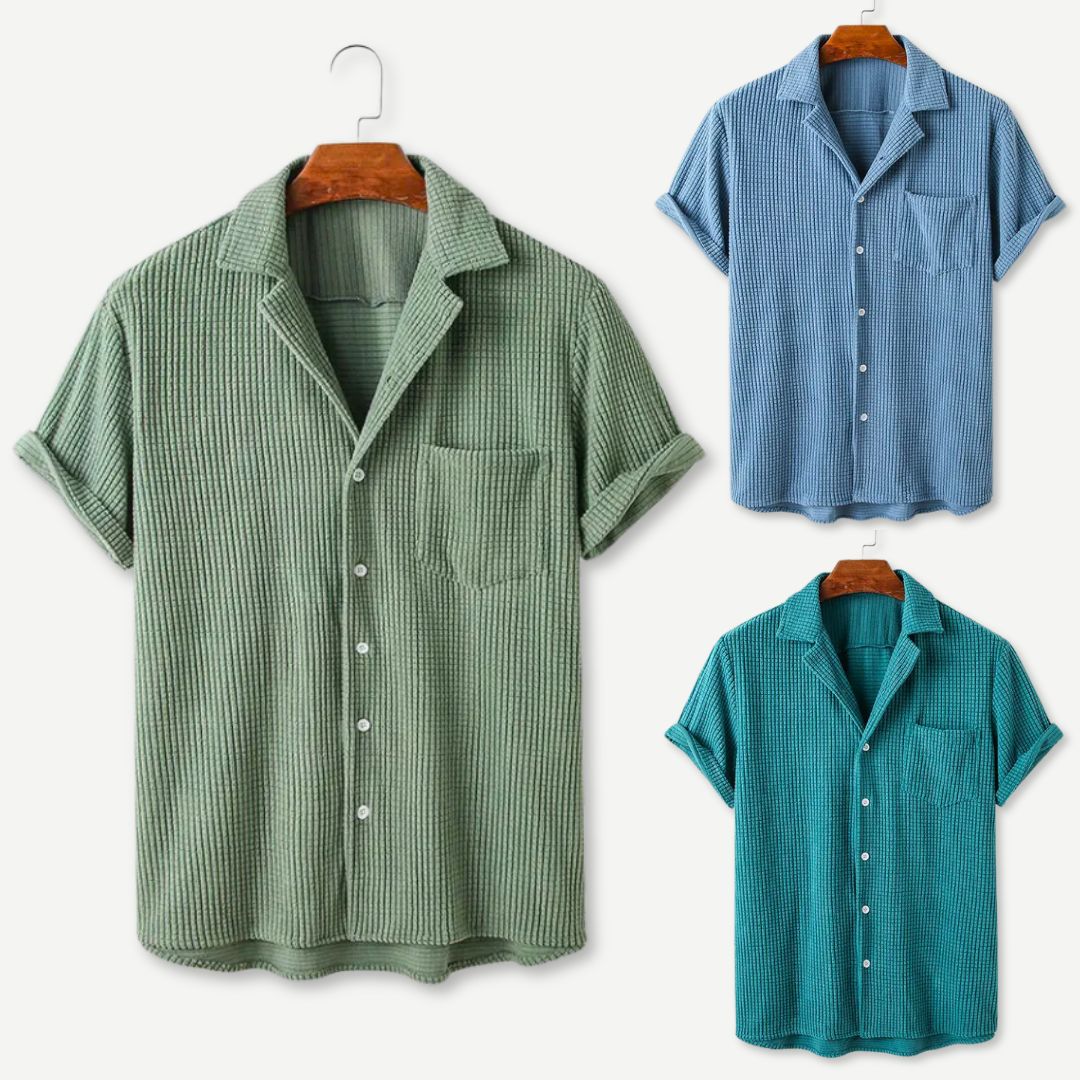 Heren Knitted Waffle Shirt Casual Stijl 5