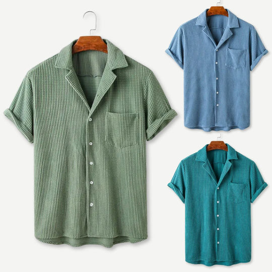 Heren Knitted Waffle Shirt Casual Stijl 5