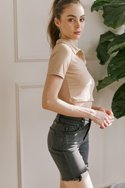 Heren Korte Broek Hoge Taille Katoen Bermuda Shorts 1