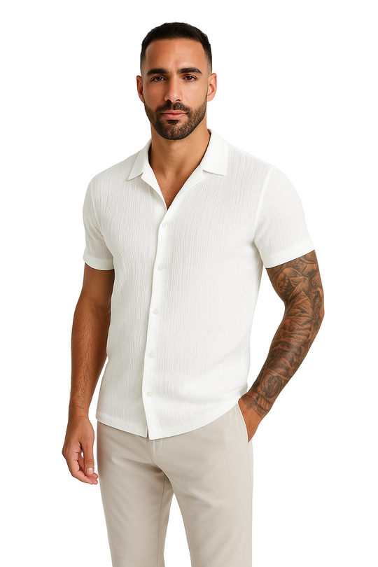 Heren Korte Mouwen Overhemd Losse Pasvorm 0