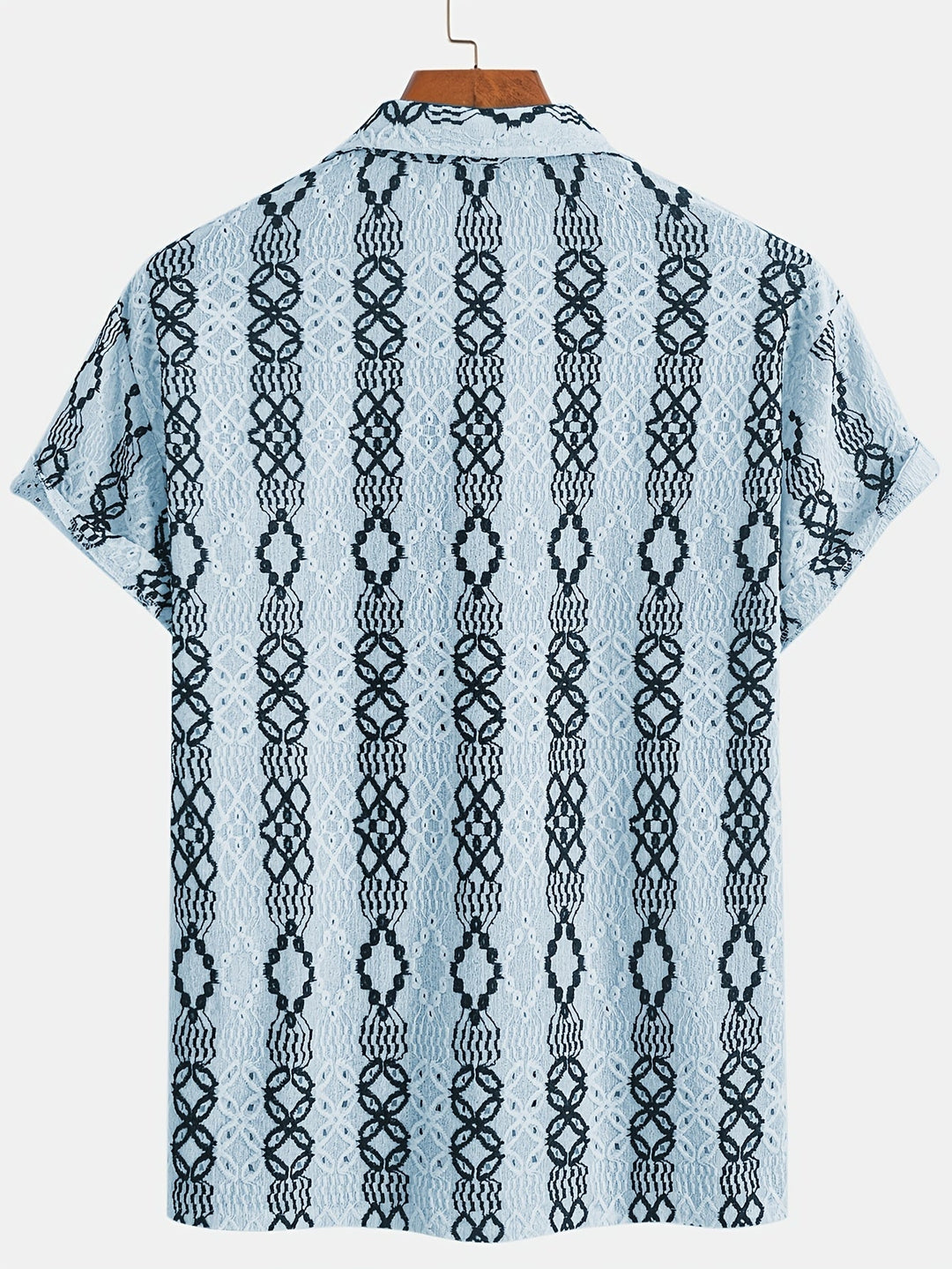 Heren Korte Mouwen Shirt Met Gebroken Patroon En Borduurwerk 5