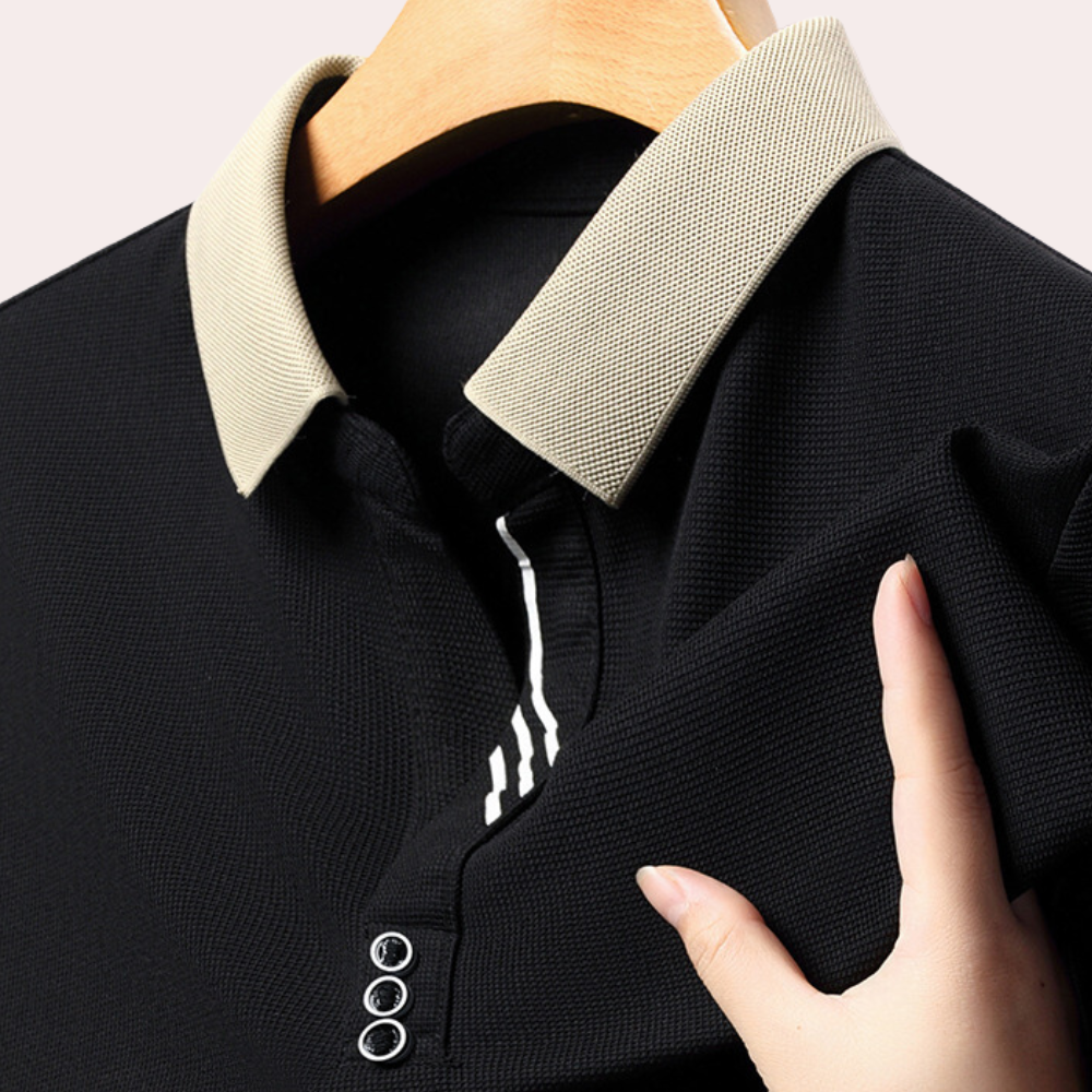 Heren Langærmede Poloshirt Klassiek Stijl 0