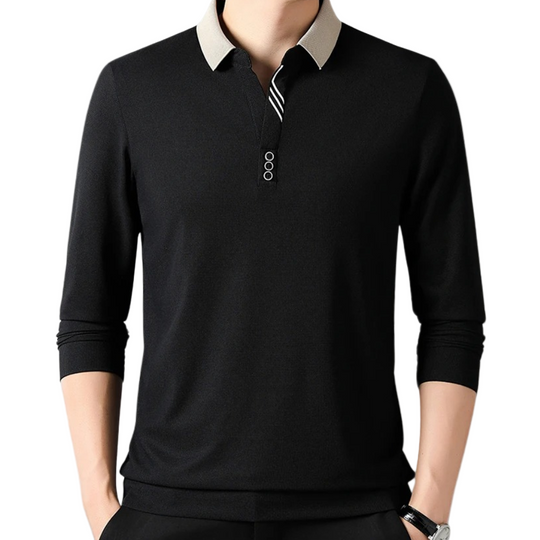 Heren Langærmede Poloshirt Klassiek Stijl 1
