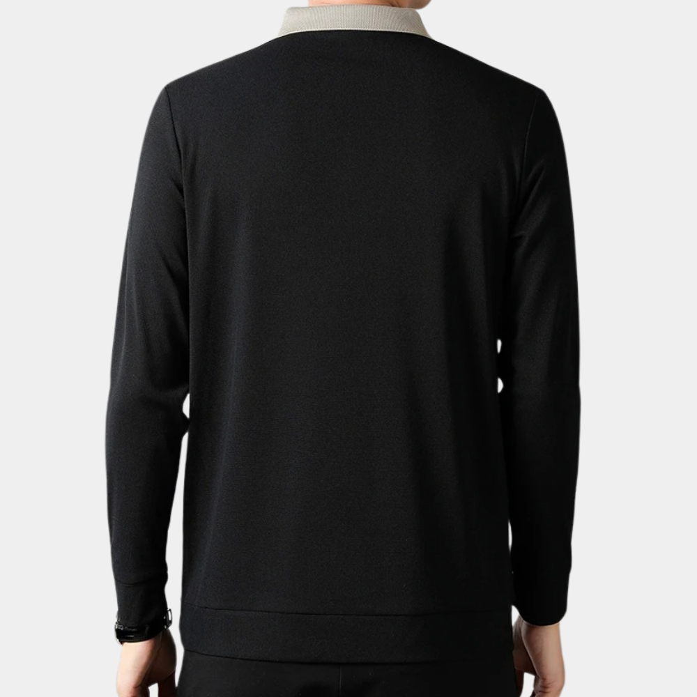 Heren Langærmede Poloshirt Klassiek Stijl 2