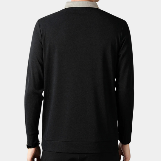 Heren Langærmede Poloshirt Klassiek Stijl 2