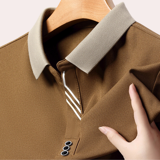 Heren Langærmede Poloshirt Klassiek Stijl 3