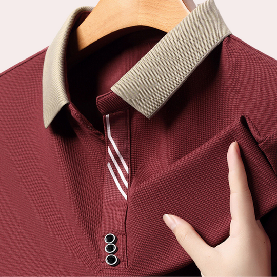 Heren Langærmede Poloshirt Klassiek Stijl 5