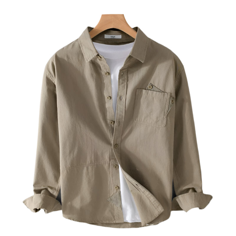 Heren Lange Mouw Shirt Casual Katoen en Linnen 0