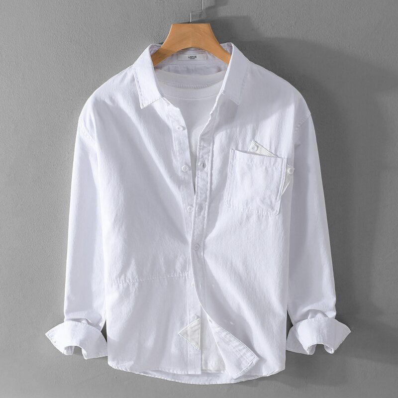 Heren Lange Mouw Shirt Casual Katoen en Linnen 3