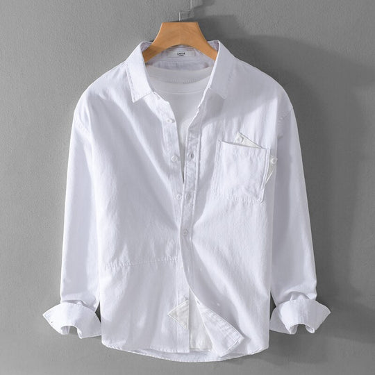 Heren Lange Mouw Shirt Casual Katoen en Linnen 3