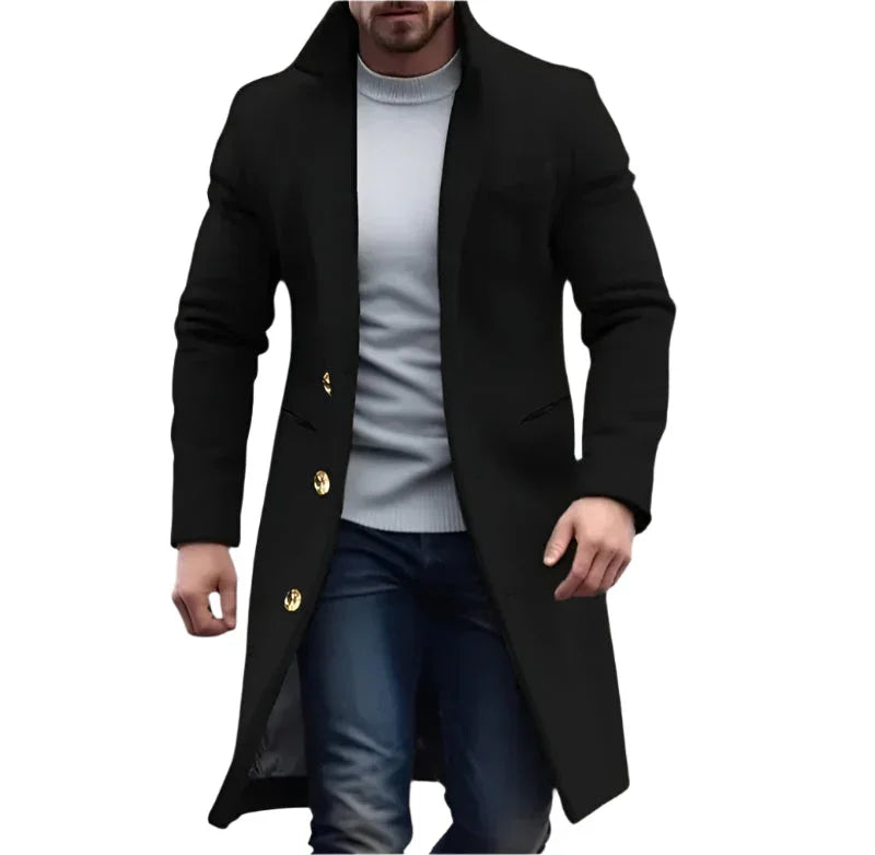 Heren Lange Trenchcoat Klassieke Stijl 5