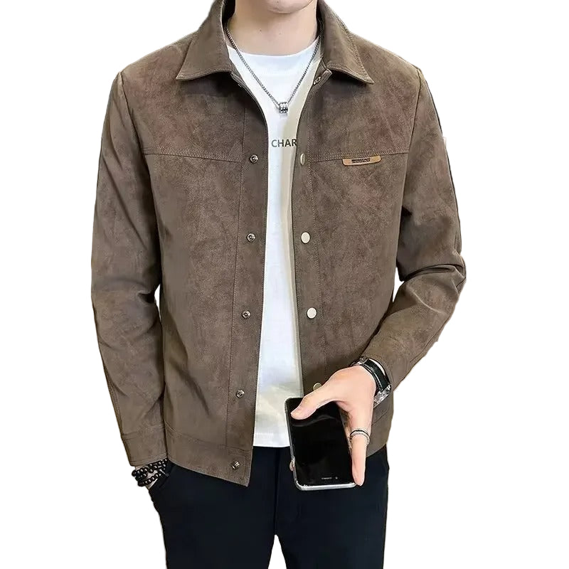 Heren Leren Jack met Ritssluiting Modern Design 0