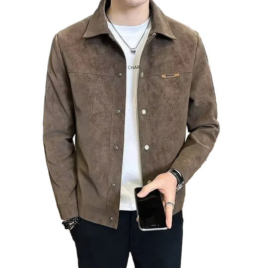 Heren Leren Jack met Ritssluiting Modern Design 0