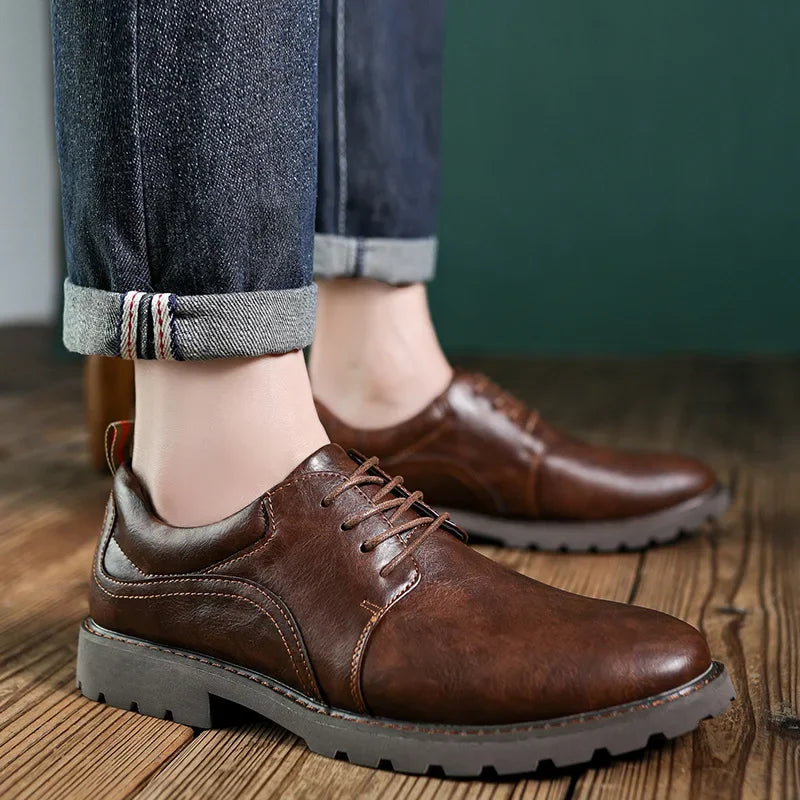 Heren Leren Schoenen Casual Britse Stijl 2