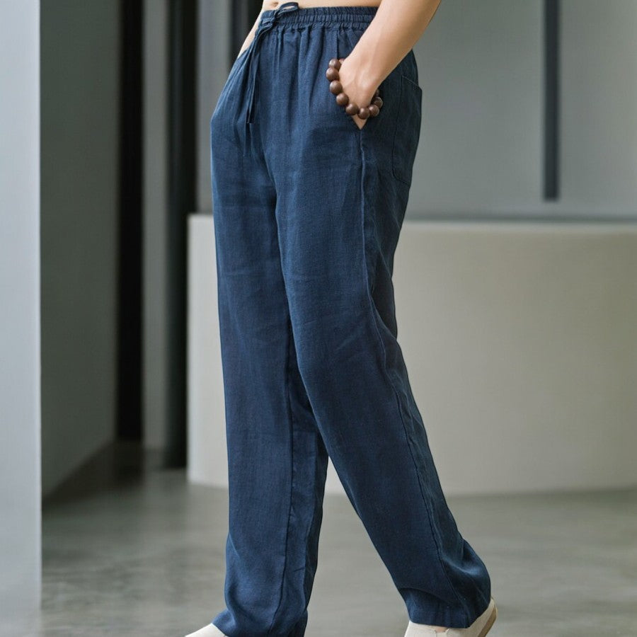 Heren Linnen Broek Casual Stijl 3