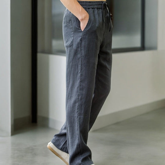 Heren Linnen Broek Casual Stijl 7