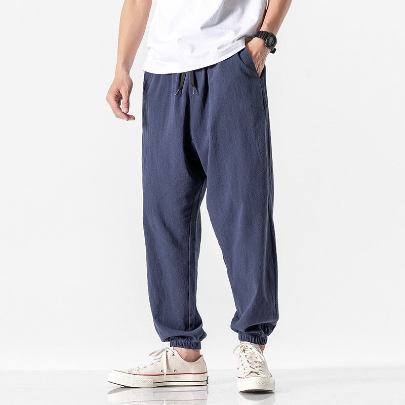 Heren Linnen Broek Comfortabele Snit Katoen 2
