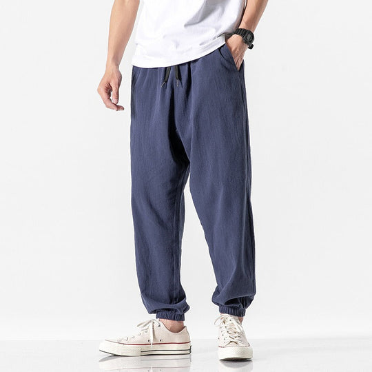 Heren Linnen Broek Comfortabele Snit Katoen 2