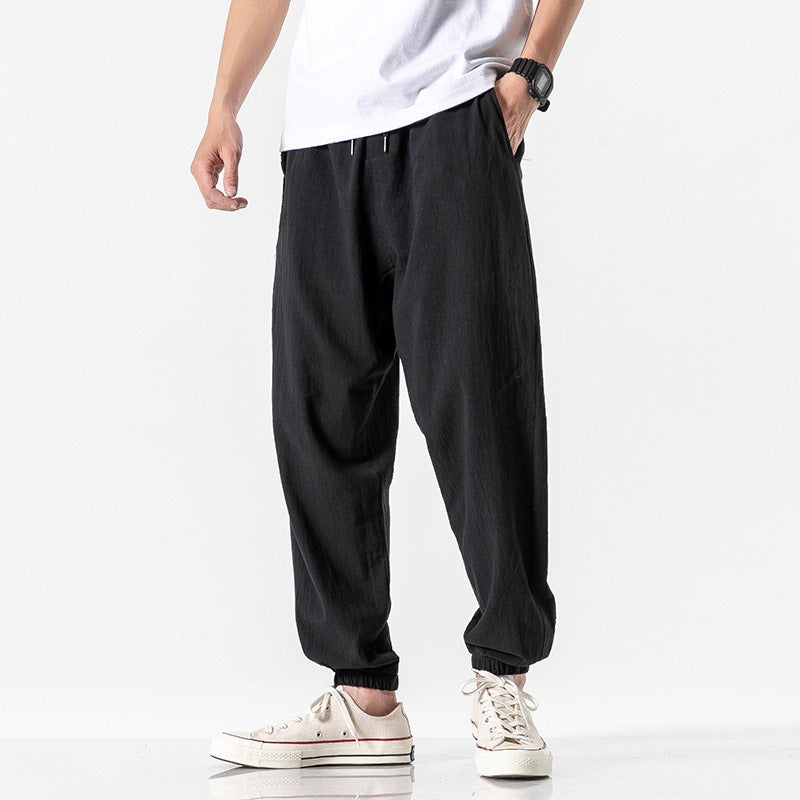 Heren Linnen Broek Comfortabele Snit Katoen 4