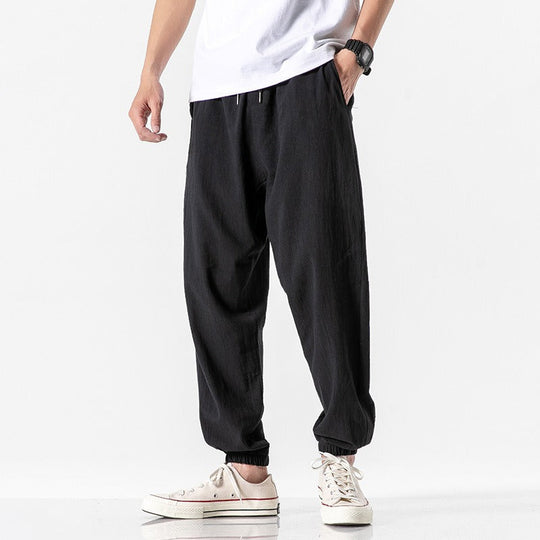 Heren Linnen Broek Comfortabele Snit Katoen 4