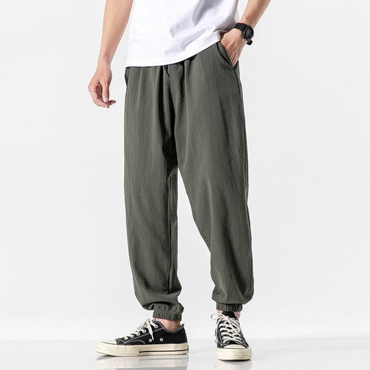 Heren Linnen Broek Comfortabele Snit Katoen 6
