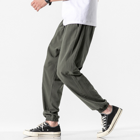 Heren Linnen Broek Comfortabele Snit Katoen 7