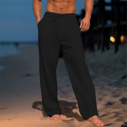 Heren Linnen Broek Relaxed Fit Met Touwtjesluiting 3