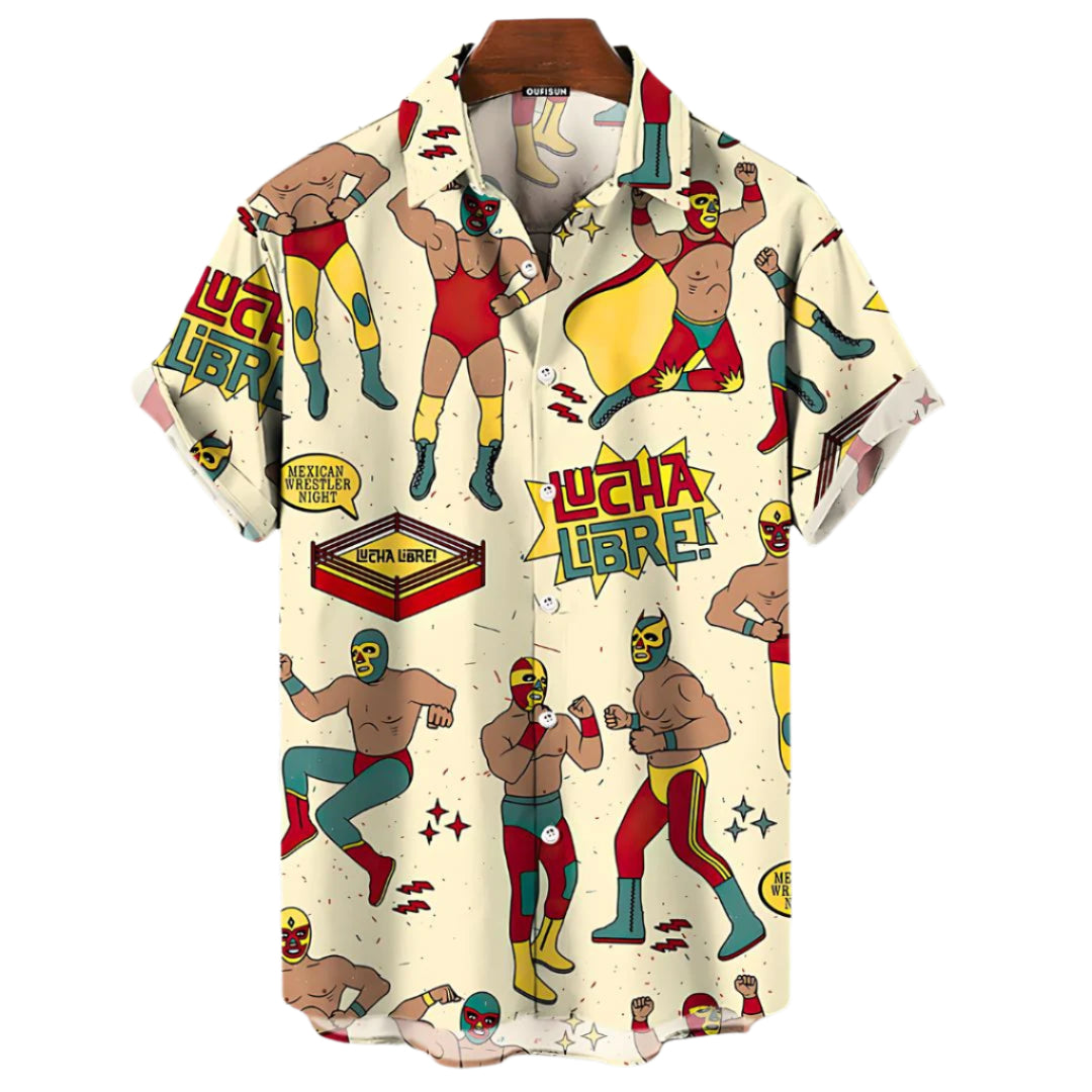 Heren Lucha Libre Shirt Casual Katoen 0