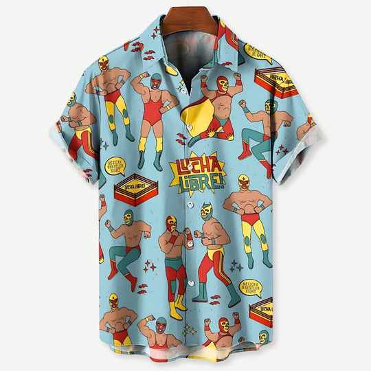 Heren Lucha Libre Shirt Casual Katoen 1