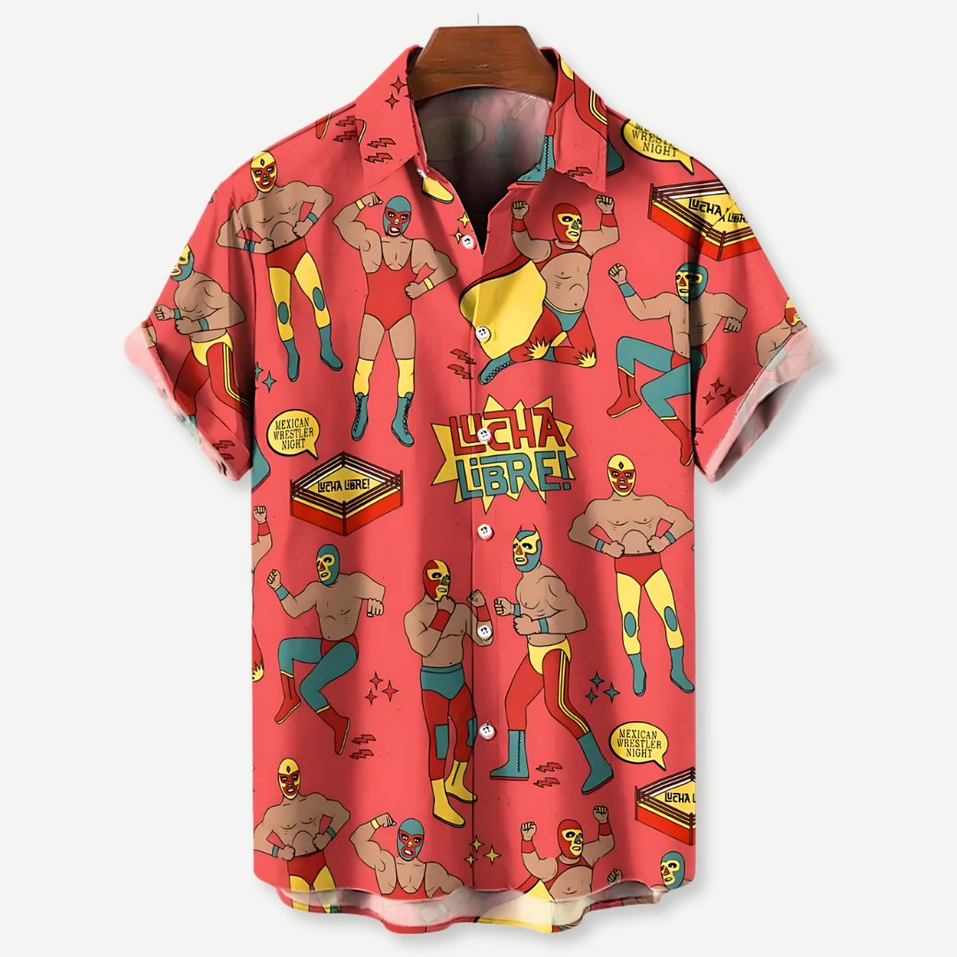 Heren Lucha Libre Shirt Casual Katoen 2