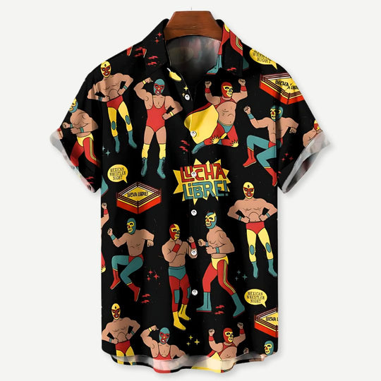 Heren Lucha Libre Shirt Casual Katoen 3