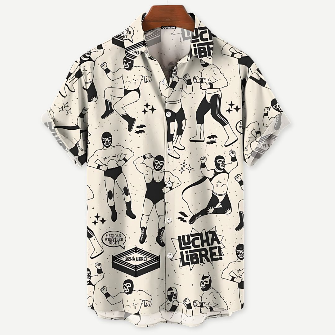 Heren Luchador Shirt Bundel Casual Katoen 3