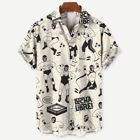 Heren Luchador Shirt Bundel Casual Katoen 3