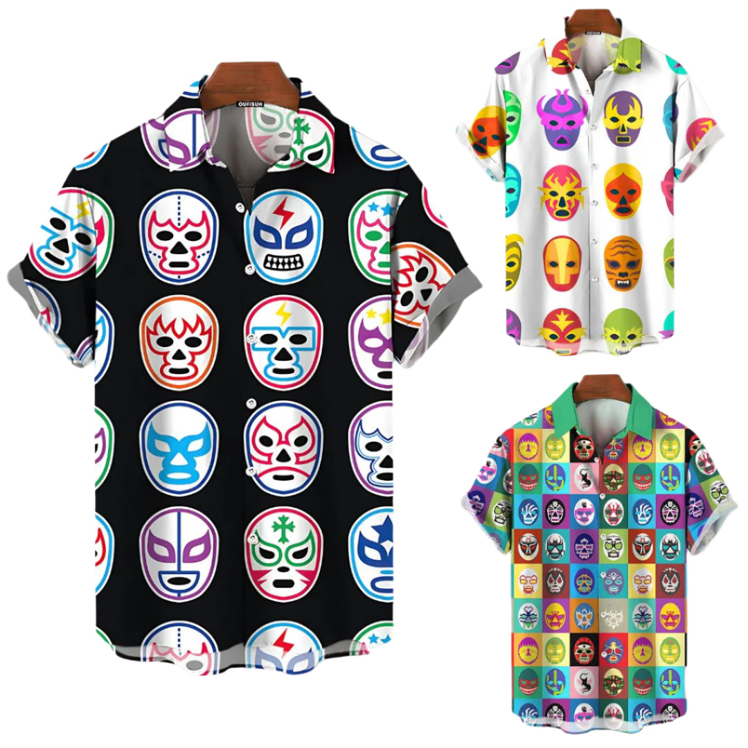 Heren Luchador Shirt Bundle #2 Casual Katoen 0
