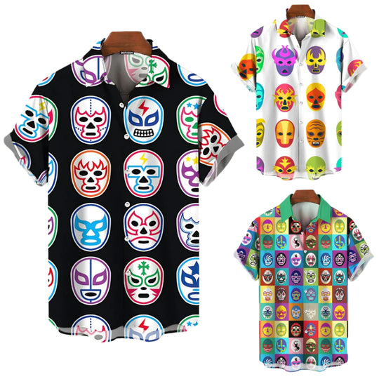 Heren Luchador Shirt Bundle #2 Casual Katoen 0