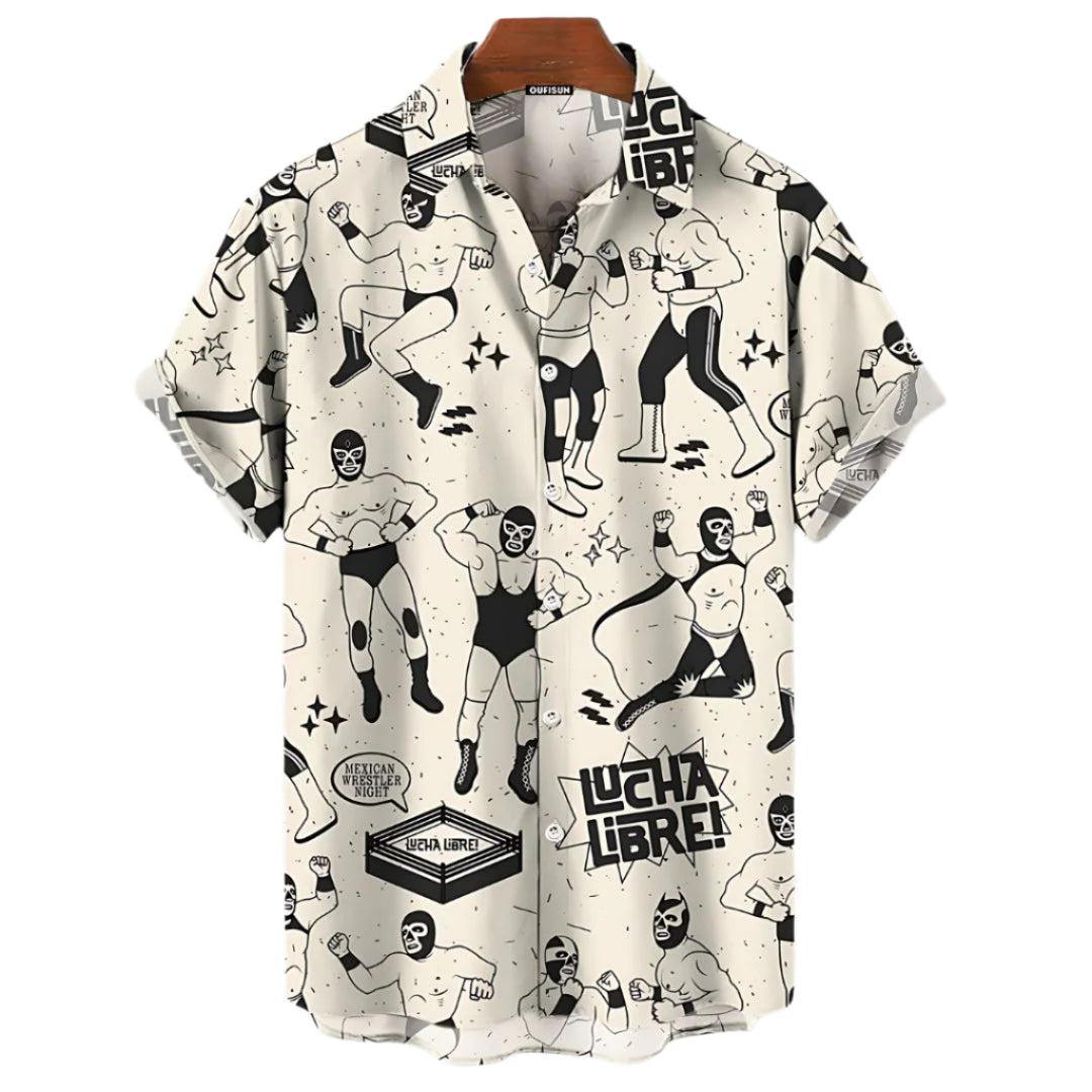 Heren Luchador Shirt Relaxed Off-White 0