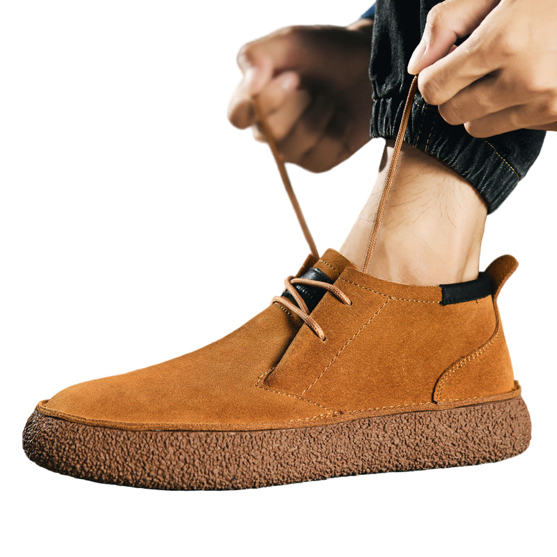 Heren Mid-Top Loafers met Textuur en Vetersluiting 1