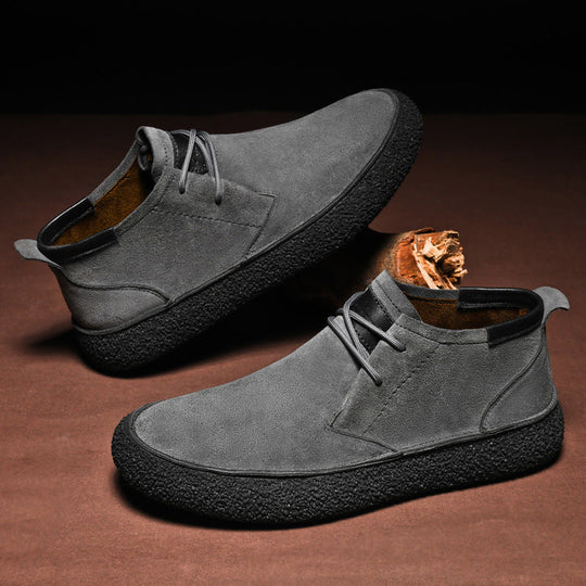 Heren Mid-Top Loafers met Textuur en Vetersluiting 2