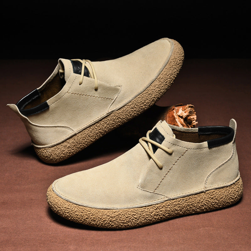 Heren Mid-Top Loafers met Textuur en Vetersluiting 3