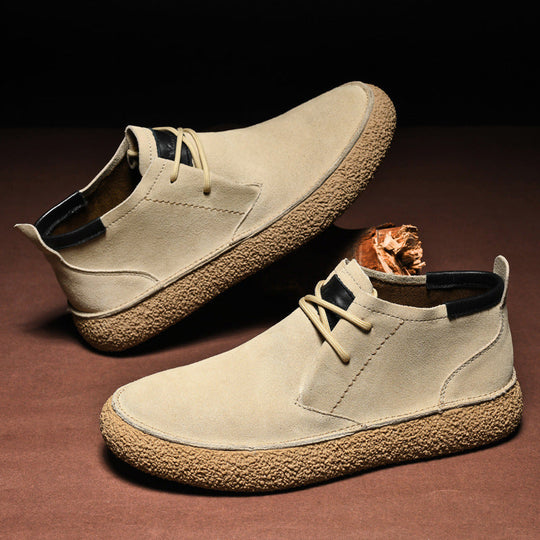 Heren Mid-Top Loafers met Textuur en Vetersluiting 3