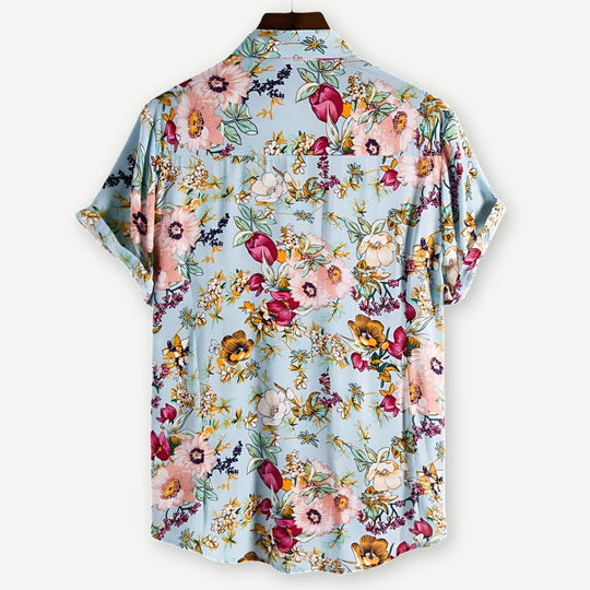 Heren Overhemd Bloemenprint Luchtig Katoen 1