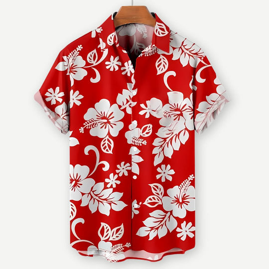 Heren Overhemd Casual Bloemenprint Katoen 1