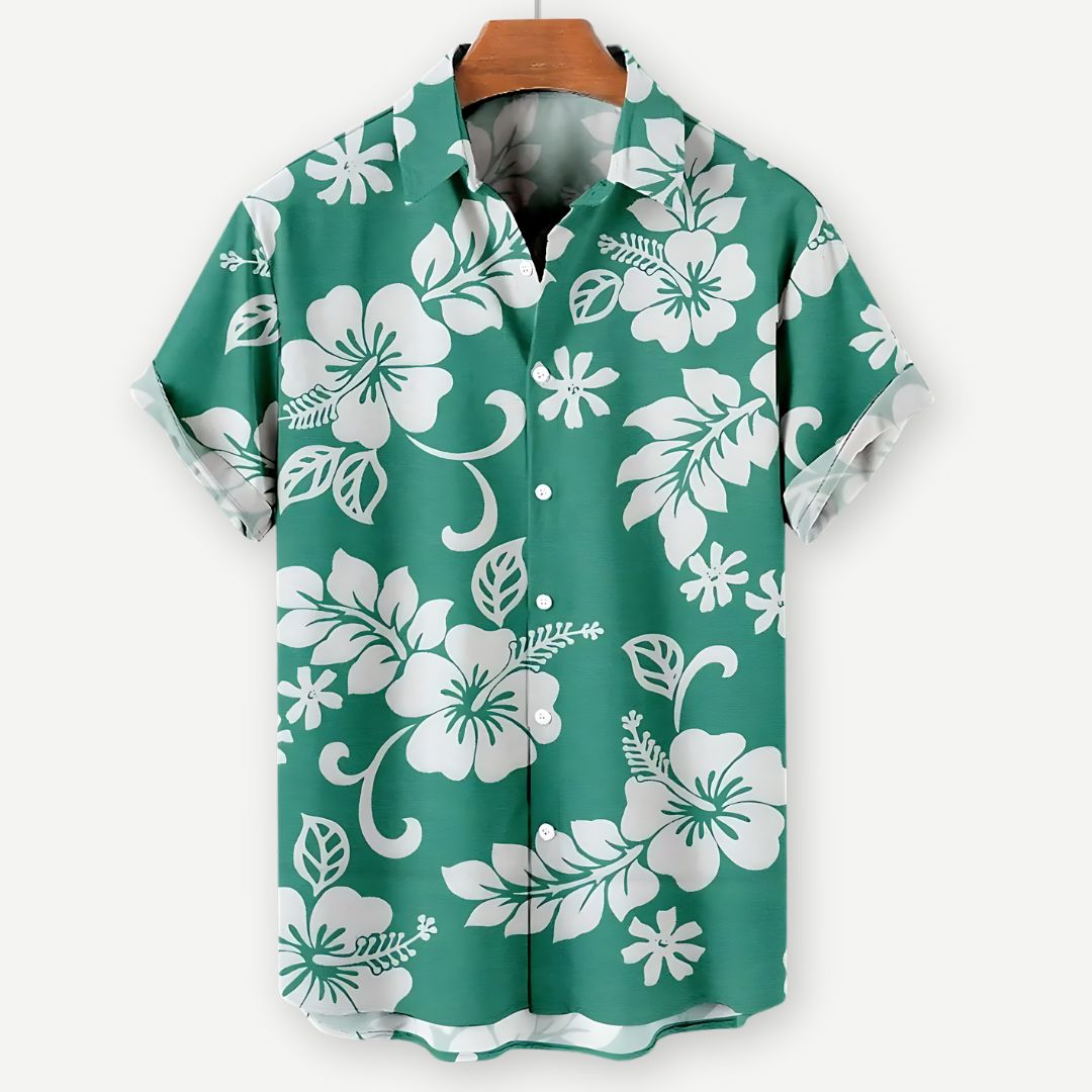 Heren Overhemd Casual Bloemenprint Katoen 2