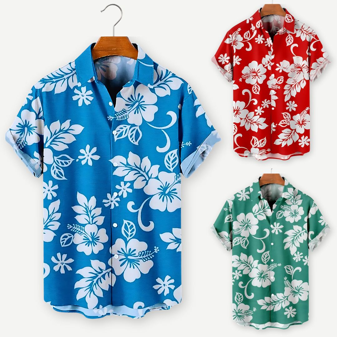 Heren Overhemd Casual Bloemenprint Katoen 3