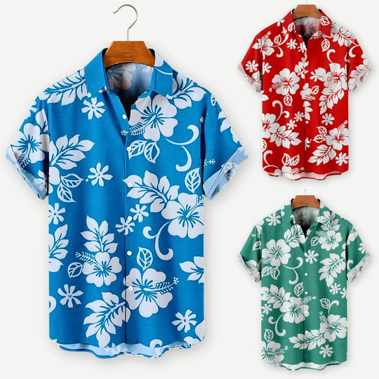 Heren Overhemd Casual Bloemenprint Katoen 3