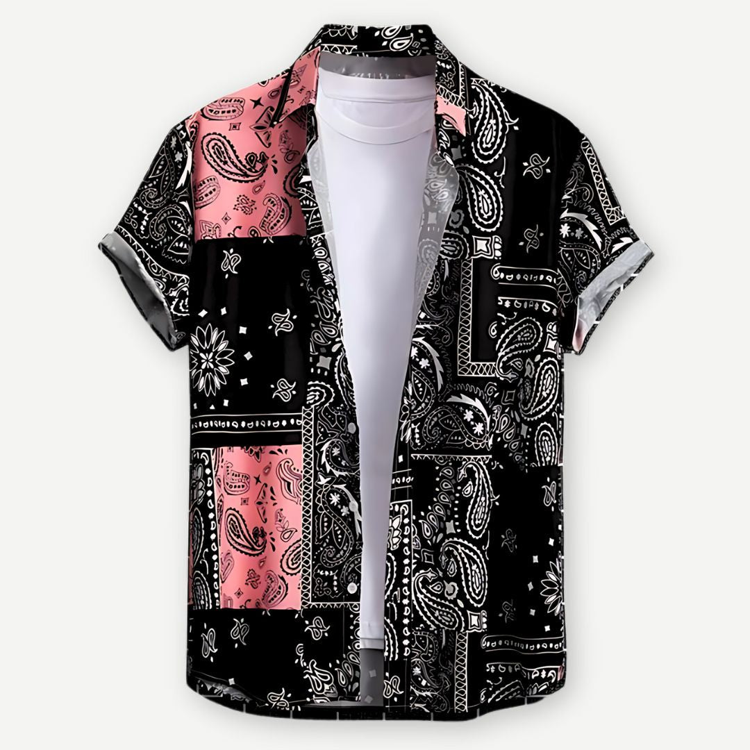 Heren Overhemd Casual Katoen Paisley Patroon 1