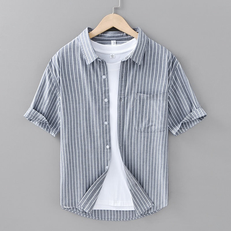 Heren Overhemd Gestreept Linnen Katoenmix voor Casual en Formele Stijl 4