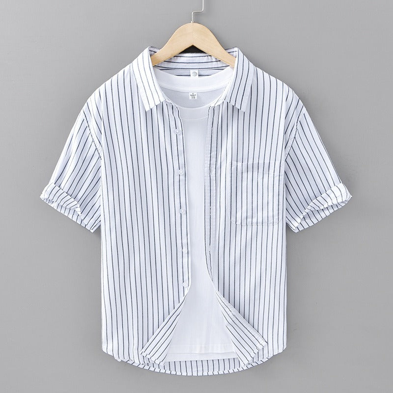 Heren Overhemd Gestreept Linnen Katoenmix voor Casual en Formele Stijl 5