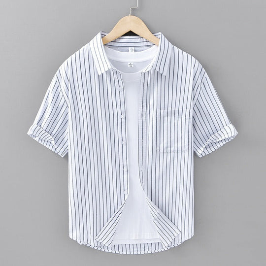 Heren Overhemd Gestreept Linnen Katoenmix voor Casual en Formele Stijl 5